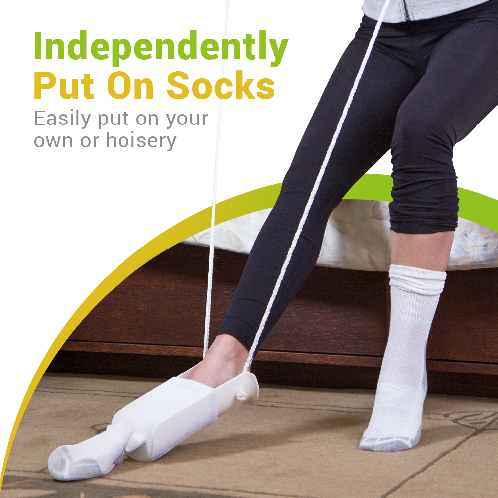 BodyHealt Sock AIDS Deluxe White, Comfortable Design Ideal for